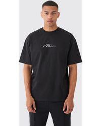 BoohooMAN - Signature Embroidered T-shirt - Lyst