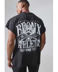 BoohooMAN - Man Active Oversized Bronx Barbell Cut Off T-shirt - Lyst