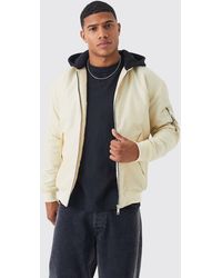 BoohooMAN - Ma1 Bomber With Jersey Hood - Lyst