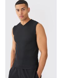 BoohooMAN - Muscle Fit Brushed Ottoman Vest - Lyst