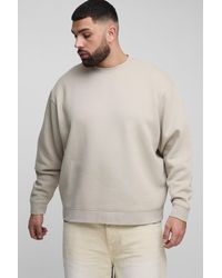 Boohoo - Plus 330Gsm Oversized Basic Crew Neck Sweatshirt - Lyst