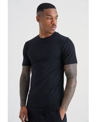 BoohooMAN - Muscle Fit Ribbed T-shirt - Lyst