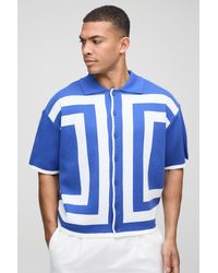 Boohoo - Camisa Oversize Recta De Punto Con Solapas En Los Filos - Lyst