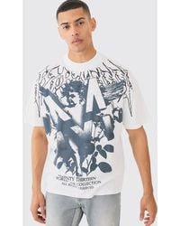 BoohooMAN - Oversized Extended Neck Large Scale Renaissance T-shirt - Lyst