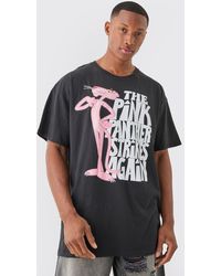 BoohooMAN - Oversized Pink Panther License T-shirt - Lyst