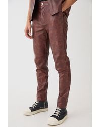 BoohooMAN - Fixed Waist Slim Ombre Pu Trouser - Lyst