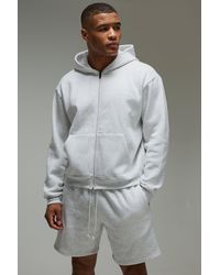 BoohooMAN - Training Dept Oversized Boxy Zip Through & Short Tracksuit - Lyst