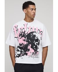 BoohooMAN - Oversized Boxy Heavyweight Eye Printed T-Shirt - Lyst