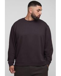 BoohooMAN - Plus Basic Oversized Crew Neck Sweatshirt - Lyst