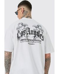 BoohooMAN - Tall Oversized Los Angeles Renaissance T-shirt In White - Lyst