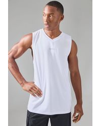 BoohooMAN - Active V Neck Performance Regular Fit Tank - Lyst