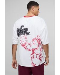 BoohooMAN - Oversized Street Fighter Arcade Mesh License Print T-shirt - Lyst