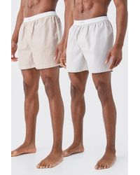 BoohooMAN - 2 Pack Limited Stripe Woven Boxer Shorts - Lyst