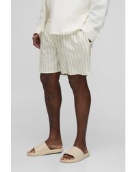BoohooMAN - Plus Mid Length Stripe Swim Trunks - Lyst