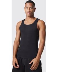BoohooMAN - Man Active Gym Muscle Fit Ribbed Vest - Lyst