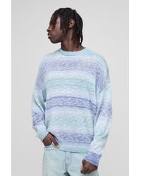 BoohooMAN - Oversized Ombre Stripe Lightweight Knitted Sweater - Lyst
