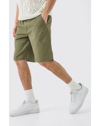 BoohooMAN - Fixed Waist Khaki Relaxed Fit Shorts - Lyst