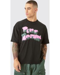 BoohooMAN - Oversized Boxy Homme Puff Print T-shirt - Lyst