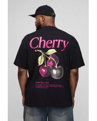 BoohooMAN - Plus Oversize T-Shirt mit Kirsch-Print - Lyst