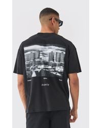 BoohooMAN - Oversized Extended Neck Photographic T-shirt - Lyst