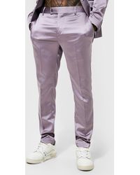 Char Grey Hem & Seam Mens Slim Fit Tonic Formal Trousers W30/L31 