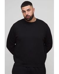 BoohooMAN - Plus Basic Regular Fit Crew Neck Sweatshirt - Lyst