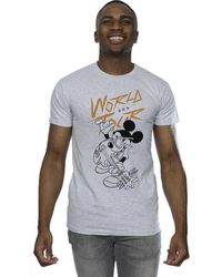 BoohooMAN - Disney Mickey Mouse World Tour Line T-shirt - Lyst