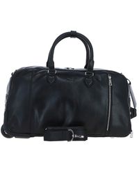 BoohooMAN - Ashwood Leather Luxurious Leather Wheeled Duffle Bag - Lyst