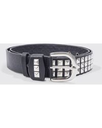 BoohooMAN - Studded Faux Leather Belt - Lyst