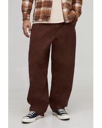 Boohoo - Balloon Fit Pleat Detail Twill Trouser - Lyst