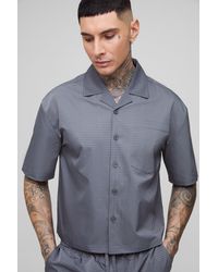 Boohoo - Camisa Tall Oversize Recta De Raso Y Jacquard - Lyst