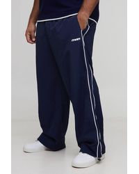 BoohooMAN - Plus Stripe Embroidered Parachute Pants - Lyst