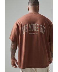BoohooMAN - Plus Active Oversized One More Rep T-shirt - Lyst