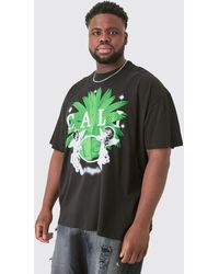 BoohooMAN - Plus Oversized Extended Neck Cherub Print T-shirt - Lyst