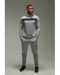 BoohooMAN - Active Slim Fit Colour Block Hooded Tracksuit - Lyst