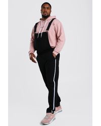 BoohooMAN Big And Tall Side Tape Overall - Black