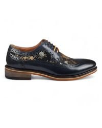 BoohooMAN - Infinity Leather Leather Floral Print Brogue Dress Shoes - Ross - Lyst
