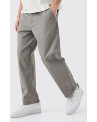 BoohooMAN - Fixed Waist Branded Skate Cropped Chino Pants - Lyst
