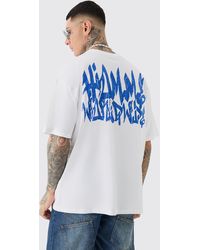 BoohooMAN - Tall Graffiti Homme Worldwide T-shirt In White - Lyst