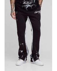 BoohooMAN - Tall Slim Stacked Flare Sweatpants With Gusset Panel - Lyst