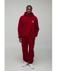 BoohooMAN - Oversized Borg B Scroll Embroidered Hoodie & Cuffed Jogger Tracksuit - Lyst