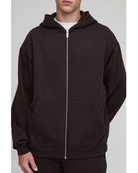 Boohoo - Basic Oversized Zip Through Hoodie - Lyst