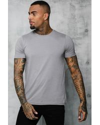 BoohooMAN Basic Crew Neck T Shirt - Gray