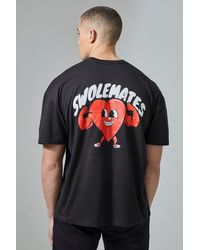 BoohooMAN - Man Active Oversize T-Shirt mit Print - Lyst