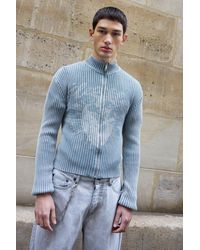 BoohooMAN - Muscle Fit Ribbed Acid Wash Jumper - Lyst