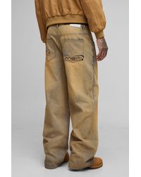 BoohooMAN - Tall Baggy Fit Washed Star Applique Jeans - Lyst