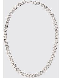 BoohooMAN - Metal Chain Necklace In Silver - Lyst