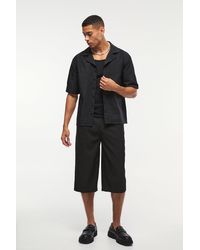 BoohooMAN - Oversized Seersucker Stripe Revere Shirt & Relaxed Short Set - Lyst