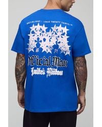 BoohooMAN - Cobalt Oversized Official Star Printed T-Shirt - Lyst