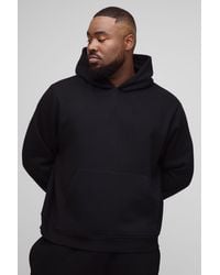 BoohooMAN - Plus kastiger Basic Hoodie - Lyst